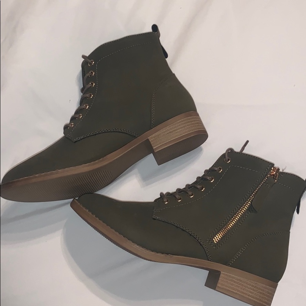 Olive Green Ankle Boots